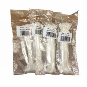 Cord Nylon White 1.25mm 20Mtr. Hank 45Kg BS