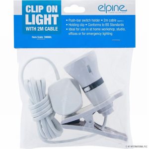 Lampholder Clip on BC 2Mtr. Flex & Plug