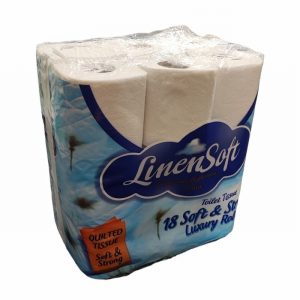 Toilet Rolls LINENSOFT 2Ply White 18 Pack