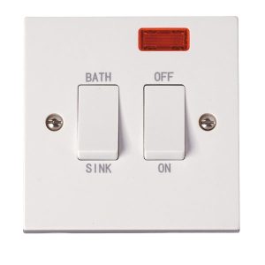 Switch 20Amp Double Pole Sink / Bath & Neon POLAR  D
