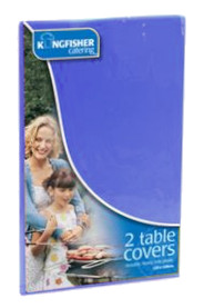 Table Cover 120x120cm Plastic Blue x2