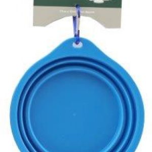 Pet Bowl Folding TPR & Snap Hook PET PARLOUR 19x16cm Blue