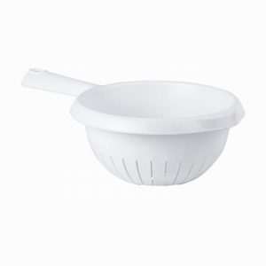Colander 20cm Long Handle Plastic White