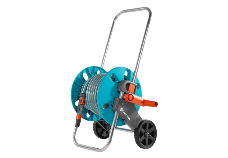 25m Gardena Folding Garden Hose Reel Set with Fittings