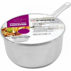 Sauce Pan PRIMA SS 18cm En.Base for Induction Glass Lid