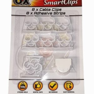 Cable Clips S.Adhesive STRONG as OX XLx 8 Removable