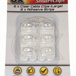 Cable Clips S.Adhesive STRONG as OX Lge.x 6 Removable
