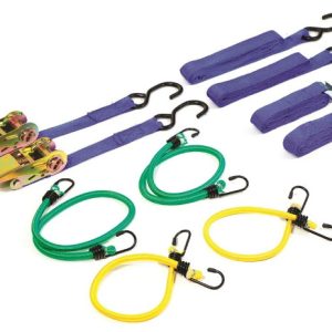 Tie Down Kit 8Pce. Includes Bungy & Ratchet Straps