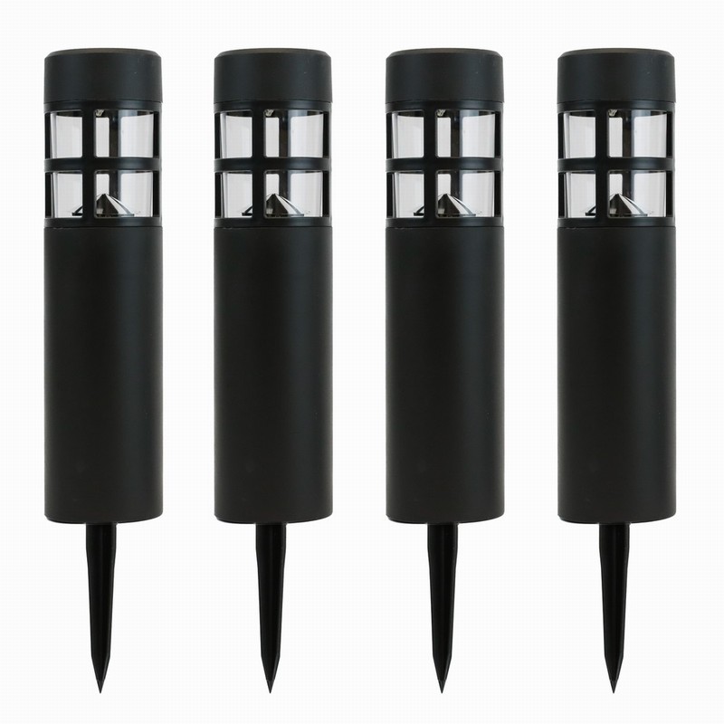 Solar Light Pillar x4 Black D - Image 2