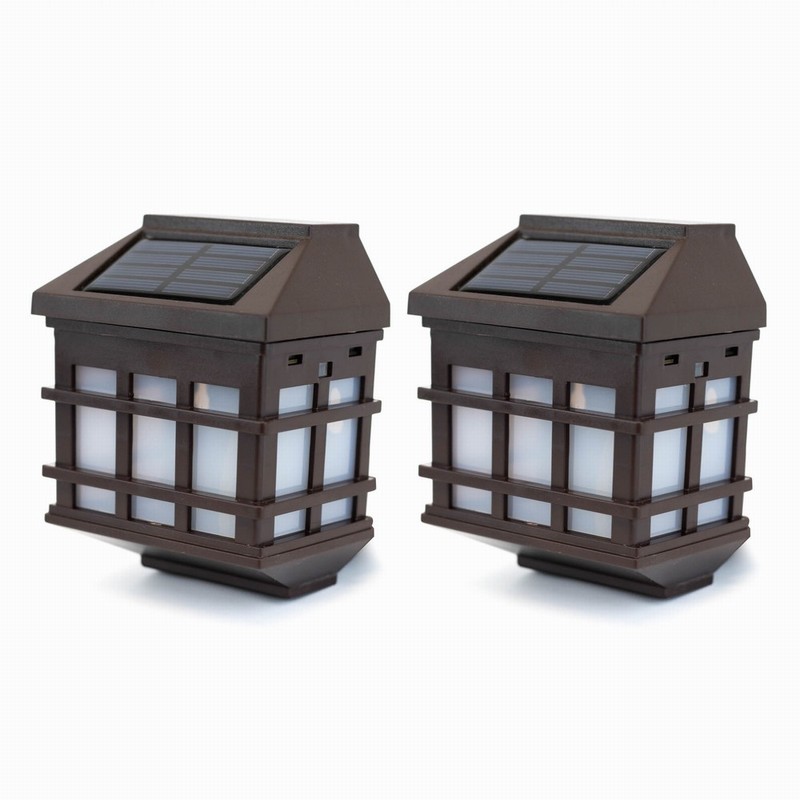 Solar Light Fence Mount x2 Black D