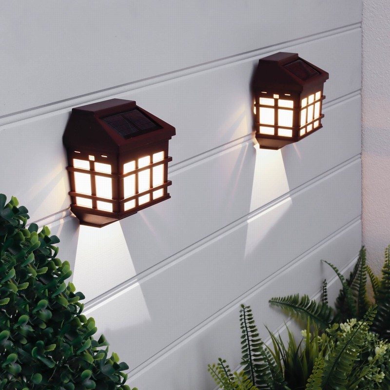 Solar Light Fence Mount x2 Black D - Image 2