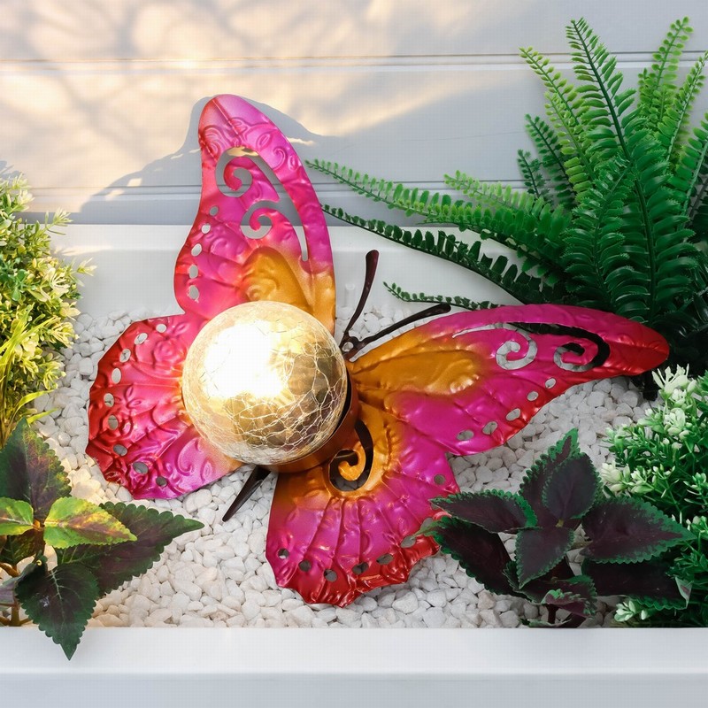 Solar Light Crackle Ball on Butterfly - Image 3