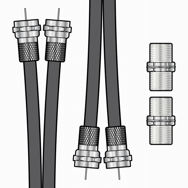 Lead Coaxial Twin RG6 Satellite Ext. 3Mtr. & Joiners Blk