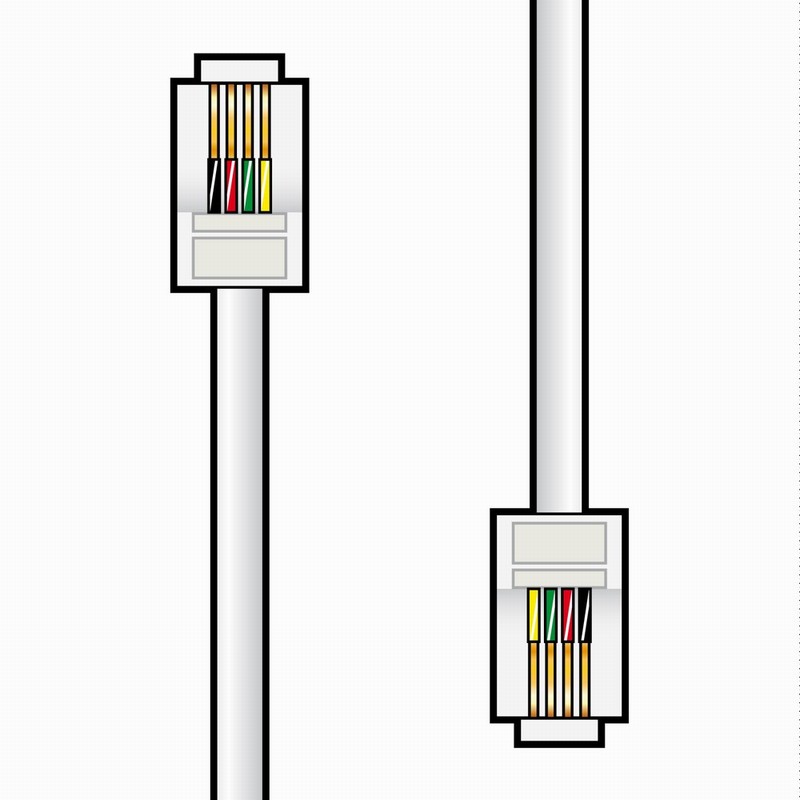 Lead Modem RJ11>RJ11 ADSL Broadband 3Mtr. White