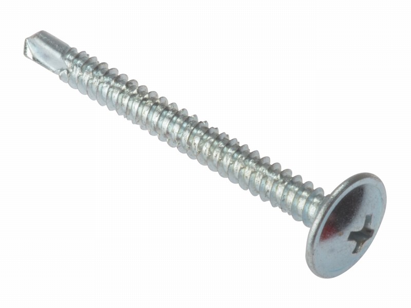 Screw Baypole 4.8x 50mm(100)ZP Wafer Head Self Drill