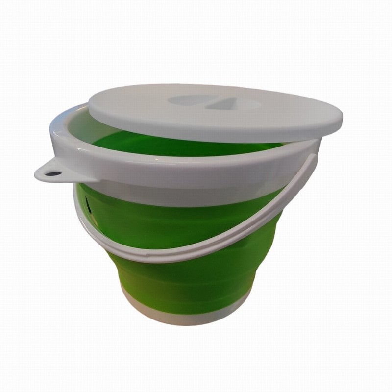 Bucket WARRIOR Collspsible 5Ltr. & Lid Green & White