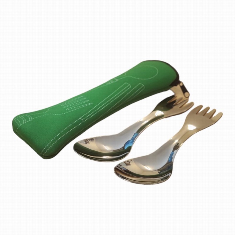 Spork WARRIOR SS Cased Gold x2 17x4x3cm