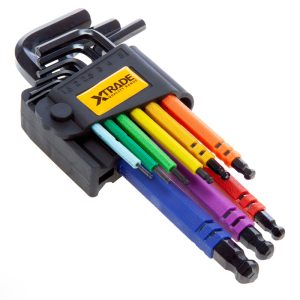 XTrade 9 Piece MM Long Arm Ball and Plain Hex Key Set
