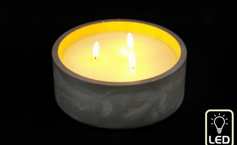 3 Lamp Decorative Cement LED Candle