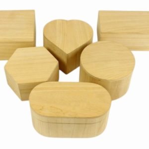 Large Hexagonal Hinged Wooden Ornamental Storage Box