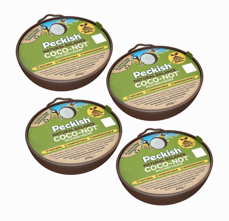 Bird Feeder PECKISH Wild Coco Not x4