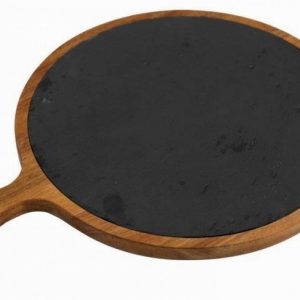 Serving Board Wood & Slate Round 40cm