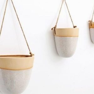 Planter Wall Hanging Dolmite Natural Look x3  D