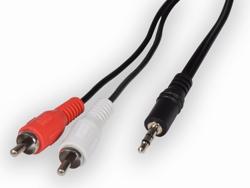Lead 3.5mm Stereo to 2xRCA Phono Plugs 5Mtr.