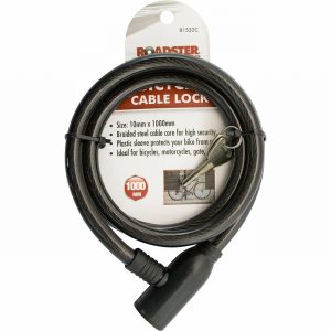 Lock Bicycle Plastic Covered Wire 10mmx1Mtr. 2Keys