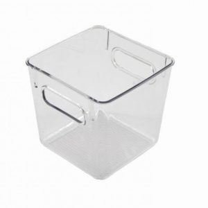 Storage Basket Clear Food Safe 15.5X15.5X14.5CM
