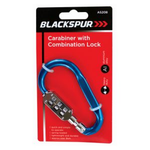 70mm Aluminium Carabiner with Combination Lock