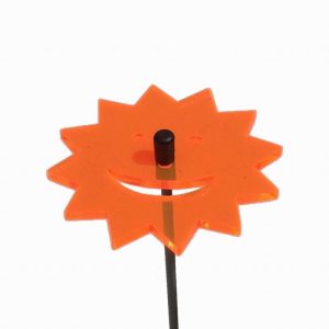 Suncatcher Fluorescent Orange Laughing Sun Garden Stake 6x6x25cm