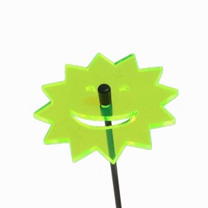 Suncatcher Fluorescent Green Laughing Sun Garden Stake 6x6x25cm