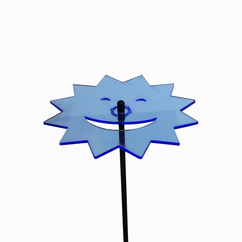Suncatcher Fluorescent Blue Laughing Sun Garden Stake 6x6x50cm