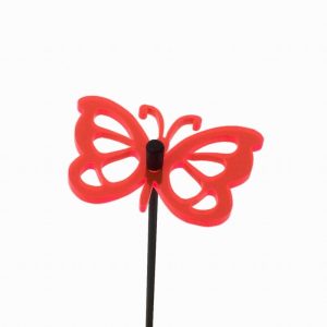 Suncatcher Fluorescent Red Butterfly Garden Stake 6x6x25cm