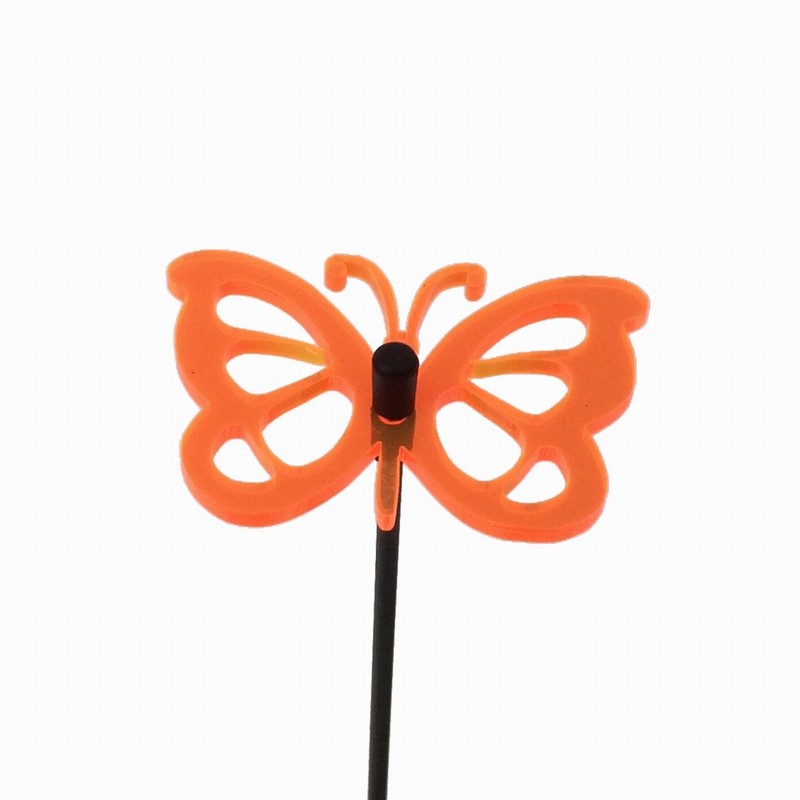 Suncatcher Fluorescent Orange Butterfly Garden Stake 6x6x50cm