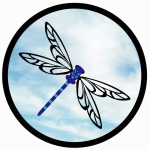 Suncatcher 33cm Dragonfly Motif Black Acrylic Garden Mirror