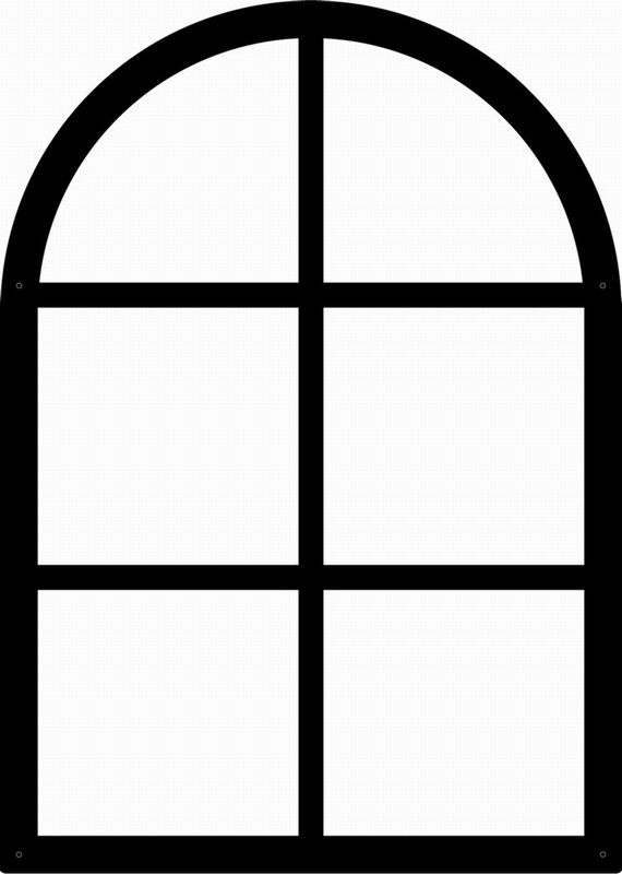 Suncatcher 50x70cm Arch Window Motif Black Acrylic Garden Mirror