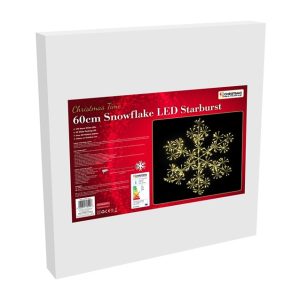 60cm 300 Warm White LED Snowflake Starburst Christmas Lights