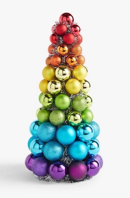Rainbow Mini Bauble Multi Colour Tablw Christmas Tree