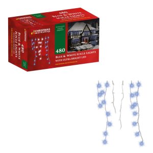 480 LED Blue and White Chaser Net Christmas Lights