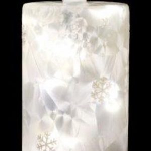 20cm LED Glass Christmas  Pillar Candle
