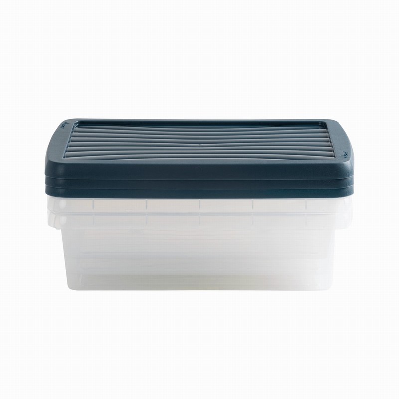 Wham 8L Clear and Navy Box and Lid
