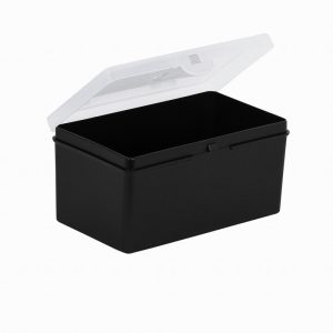 Wham 14.5cm Black & Clear Organiser Box with Hinged Lid