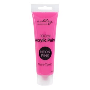 100ml Waterproof Quick Drying Neon Pink Acrylic Paint Tube