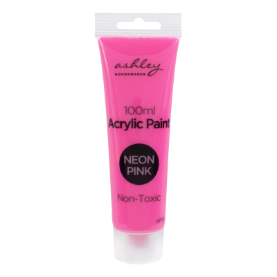 100ml Waterproof Quick Drying Neon Pink Acrylic Paint Tube
