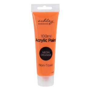 100ml Waterproof Quick Drying Neon Orange Acrylic Paint Tube