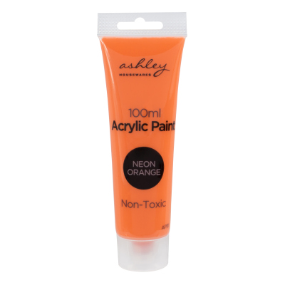 100ml Waterproof Quick Drying Neon Orange Acrylic Paint Tube