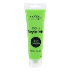 100ml Waterproof Quick Drying Neon Green Acrylic Paint Tube