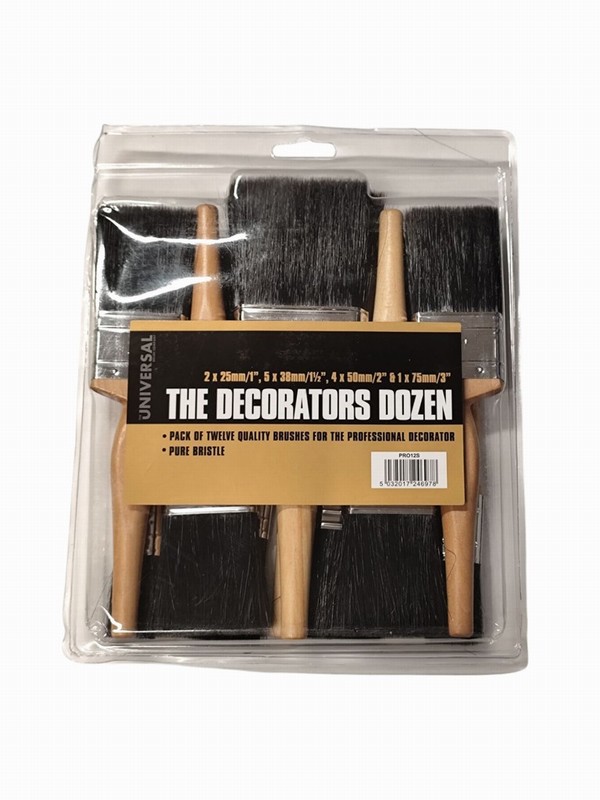 12 x Pure Bristle Paintbrush Set
